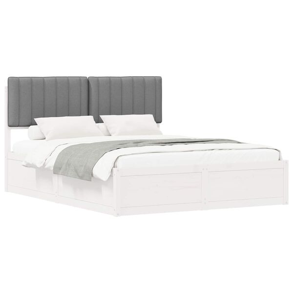 vidaXL Bedframe met Gevoerd Hoofdgedeelte Lichtgrijs 160 x 200 cm