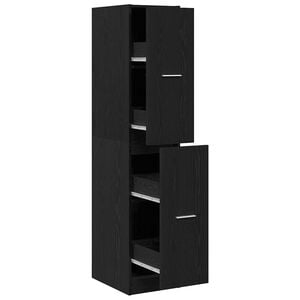 vidaXL Apothekerskast Zwart Eiken 30x41x144,5 cm Bewerkt Hout