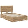 vidaXL Bedframe met hoofdeinde Artisan Eiken 120 x 190 cm Bewerkt hout