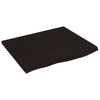vidaXL Wastafelblad 60x50x2 cm behandeld massief hout donkerbruin