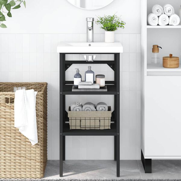 vidaXL Wastafelframe 40x38x83 cm ijzer zwart