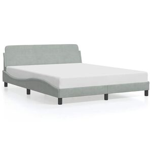 vidaXL Bedframe "Dover" 160x200 cm fluweel lichtgrijs