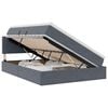 vidaXL Opslag bed met hoofdeinde Donkergrijs 140 x 200 cm Fluweel