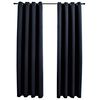 vidaXL Verduisteringsgordijnen met ringen 2 stuks zwart 137x213 cm stof