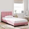 vidaXL Bedframe zonder matras "Hanko" fluweel roze 100x200 cm