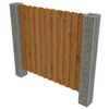 vidaXL Schuttingpaneel met gabion palen 180x180 cm grenenhout