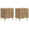 vidaXL Nachtkastje 2 pcs Artisanaal eiken 43 x 34,5 x 48 cm