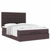 vidaXL Ottoman bed met matras 140x200cm stof donkerbruin