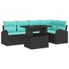 vidaXL Tuin Sofa Set 6 st 5-Aantal zitplaatsen Zwart Poly riet