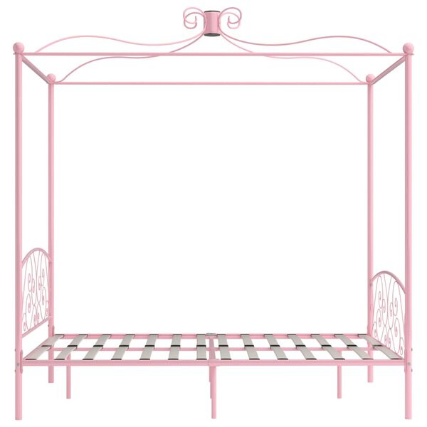vidaXL Hemelbedframe metaal roze 140x200 cm
