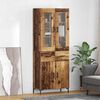 vidaXL Hoge kast met lade 2 pcs Oudhout Bewerkt hout