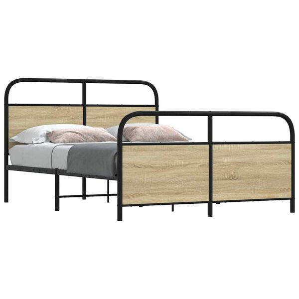 vidaXL Bedframe zonder matras bewerkt hout sonoma eikenkleur 120x190cm