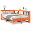 vidaXL Bed met boekenkast zonder matras grenenhout wasbruin 120x200 cm
