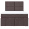 vidaXL Boxspring met matras stof donkerbruin 140x190 cm