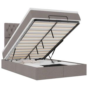 vidaXL Ottoman bed met matras en LED's 120x190 cm stof taupe