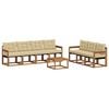 vidaXL Buiten bankenset met kussen 8 pcs Natuurlijk en Beige