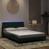 vidaXL Bedframe met LED zonder matras "Hanko" fluweel donkergroen 140x190 cm