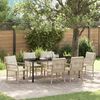 vidaXL Tuin eettafelset met kussen 7 pcs Beige poly rattan
