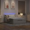 vidaXL Bed poef met matras en LED's 140x200 cm stof taupe