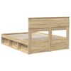 vidaXL Bedframe met hoofdeinde Sonoma 160 x 200 cm Massief grenenhout