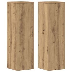 vidaXL Plantenstandaards 2 st 25x25x80 cm hout artisanaal eikenkleurig