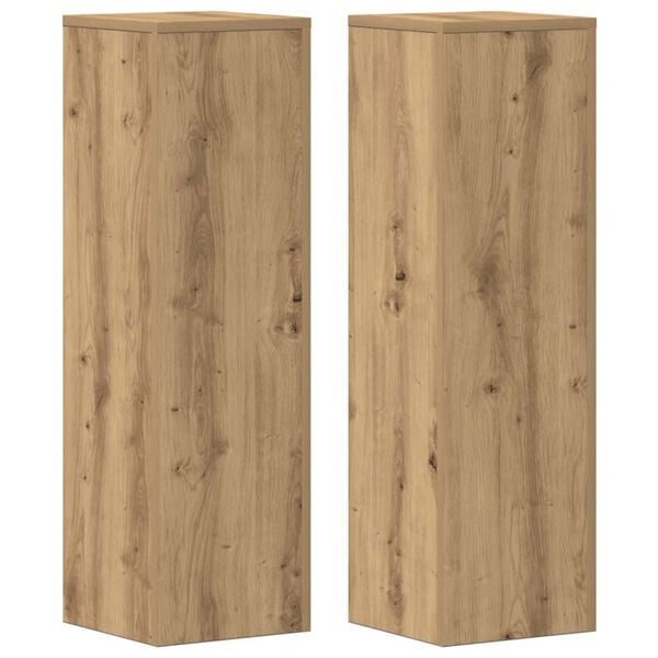 vidaXL Plantenstandaards 2 st 25x25x80 cm hout artisanaal eikenkleurig