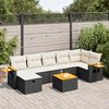 vidaXL 8-delige Loungeset met kussens poly rattan zwart