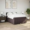 vidaXL Boxspring met matras stof donkerbruin 140x190 cm