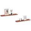 vidaXL Wandplank met plank 2 pcs Rood 60 x 9 x 3 cm Bewerkt hout
