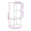 vidaXL Bijzetkast met glazen deur 35x37x100 cm gerookt eikenkleurig
