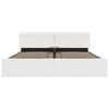 vidaXL Bedframe met opslag hydraulisch LED kunstleer wit 160x200 cm