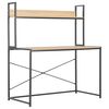 vidaXL Computerbureau 120x60x138 cm zwart en eikenkleurig