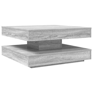 vidaXL Salontafel 360 graden draaibaar 70x70x34,5cm grijs sonoma eiken