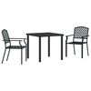 vidaXL Tuin eettafelset 3 st Antraciet Gepoedercoat staal