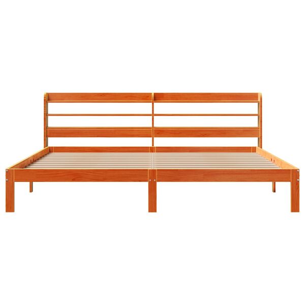 vidaXL Bedframe zonder matras massief grenenhout wasbruin 180x200 cm
