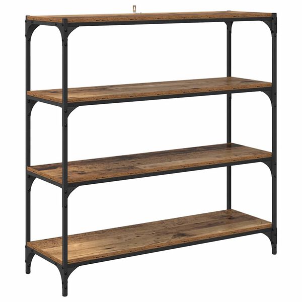 vidaXL Boekenkast Oud Hout 100 x 33 x 100 cm Gemonteerd hout en ijzer