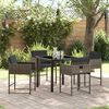 vidaXL Tuin eettafelset 5 pcs Grijs poly rattan