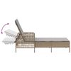 vidaXL Ligbed met kussen 2 pcs Beige 35 x 35 x 32cm poly rattan