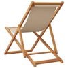 vidaXL Strandstoel inklapbaar massief eucalyptushout en stof beige