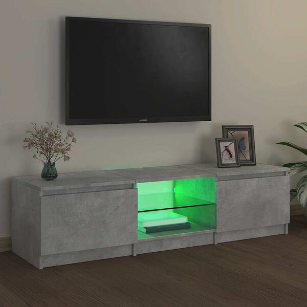 vidaXL Tv-meubel met LED-verlichting 140x40x36 cm betongrijs
