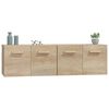 vidaXL Wandkasten 2 st 60x36,5x35 cm bewerkt hout sonoma eikenkleurig