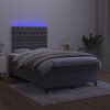vidaXL Boxspring met matras en LED fluweel donkergrijs 120x200 cm