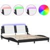 vidaXL Bedframe met LED zonder matras "Zadar" zwart en wit 180x200 cm