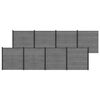 vidaXL Hek set 1391 x 186 cm WPC en Aluminium Grijs