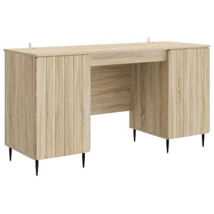 vidaXL Bureau met plank Sonoma Eiken 142,5 x 50 x 75 cm Bewerkt hout