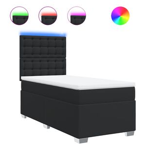 vidaXL Boxspring met matras kunstleer zwart 80x200 cm