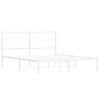 vidaXL Bedframe met hoofdbord metaal wit 160x200 cm