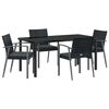 vidaXL Tuin eettafelset 5 pcs Zwart en Grijs PE Rattan