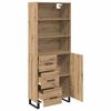 vidaXL Hoge kast Artisan Eiken 69,5 x 34 x 180 cm Bewerkt hout