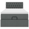 vidaXL Ottoman bed met matras 80x200cm stof donkergrijs
